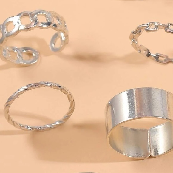 10 pcs Ring Set Silver Plated - Picture 5 of 7